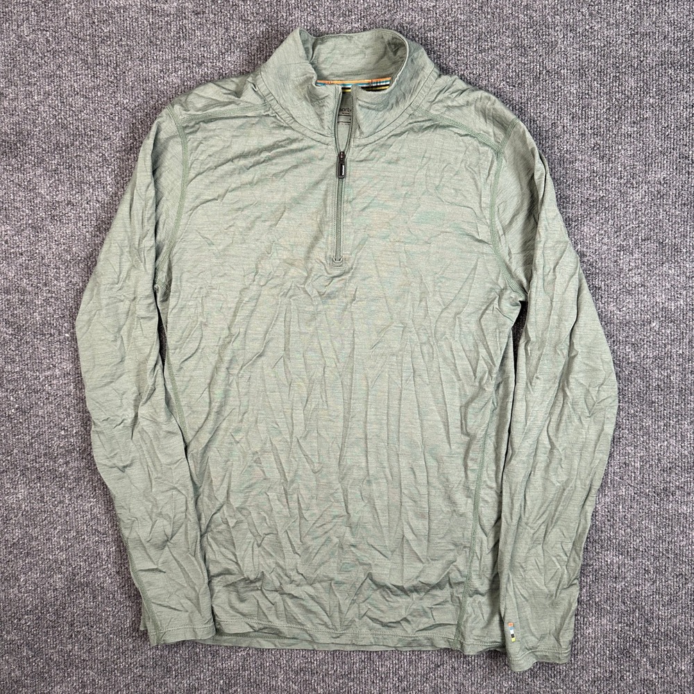 Smartwool Merino 150 Men's 1/4 Zip Base Layer Pullover Sage Green Size Medium